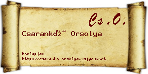 Csarankó Orsolya névjegykártya