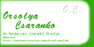 orsolya csaranko business card